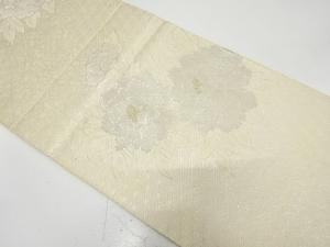 アンティーク　牡丹に花唐草模様織り出し袋帯（材料）